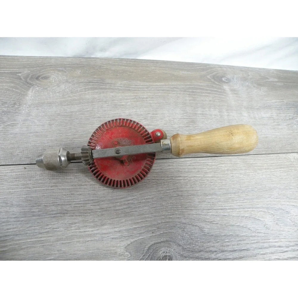 Penncraft 9220 Hand Drill 11.5 in Red Steel Single Pinion Design Vintage Crank